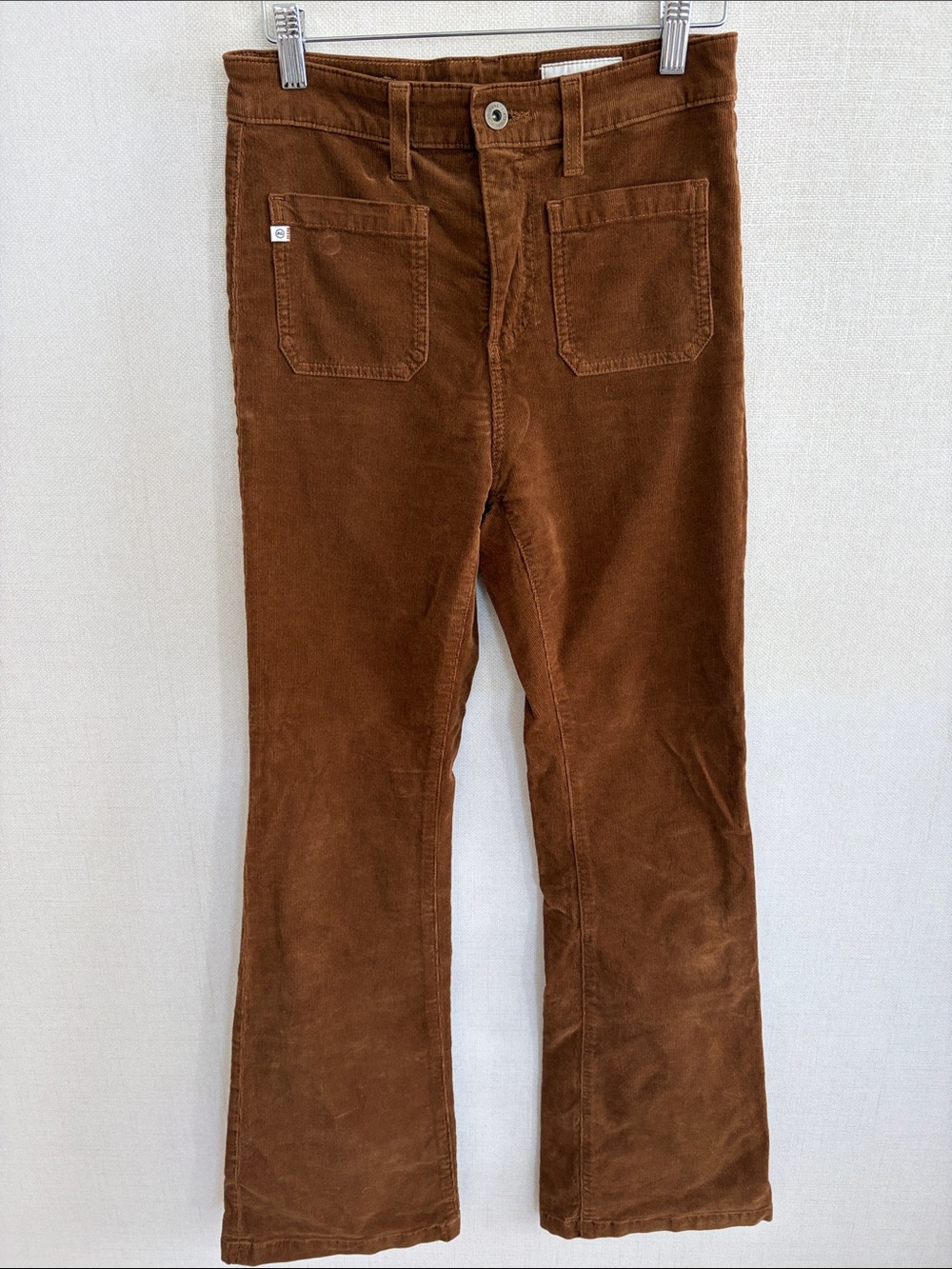 Ag Adriano Goldschmied Rust Brown Corduroy Flare Pants